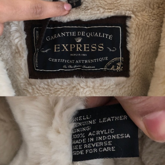 Vintage Express leather shearling jacket 70s boho - Picture 7 of 8